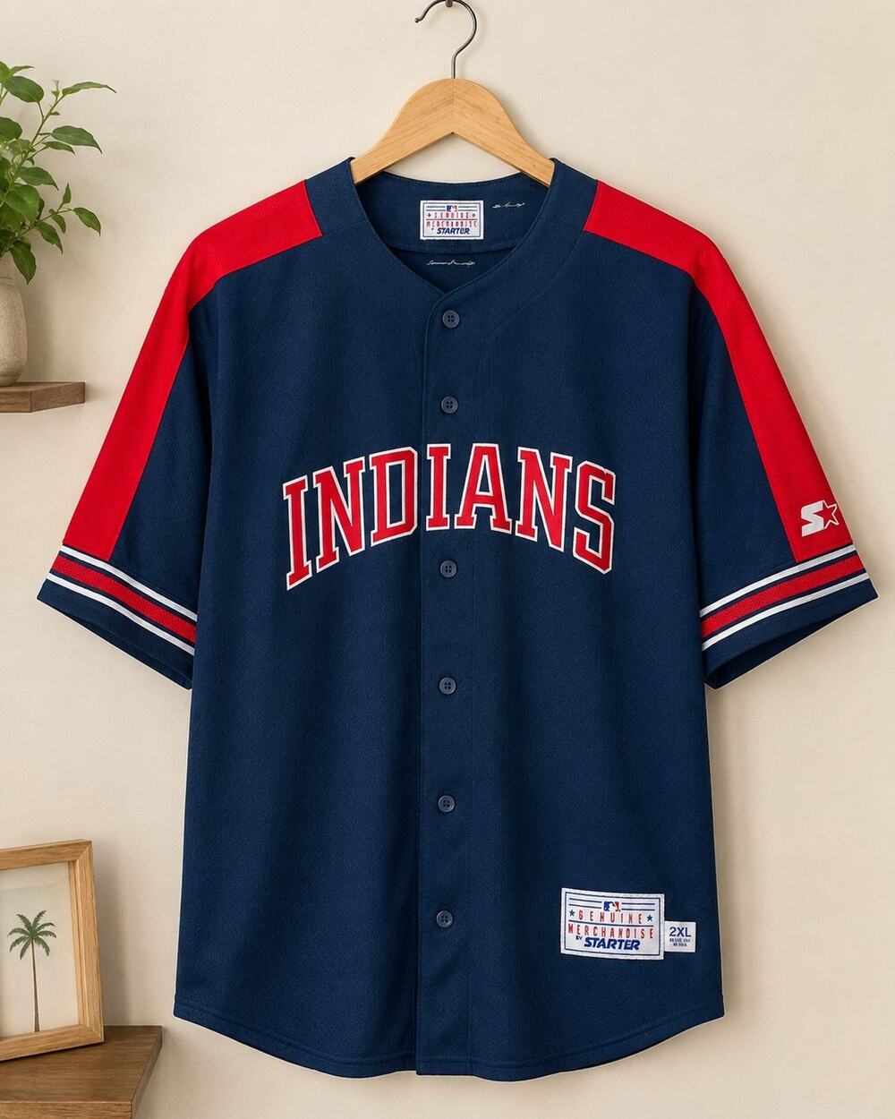 VINTAGE Cleveland Indians Jim Thome Jersey Starter Mens 2XL 90s MLB Stitched